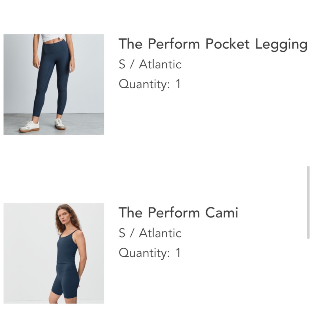 Everlane The Perform Pocket Legging and Cami Workout Set - Atlantic Blue